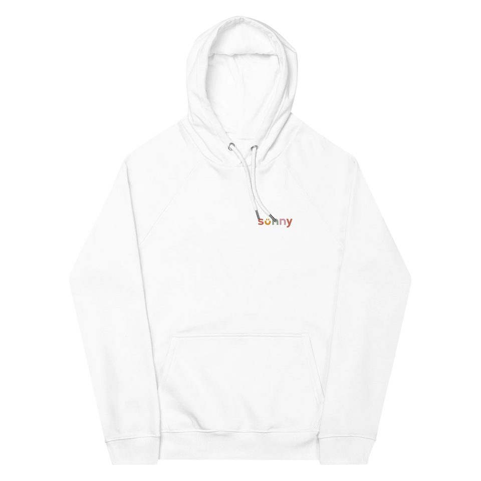 sunny plane white hoodie front